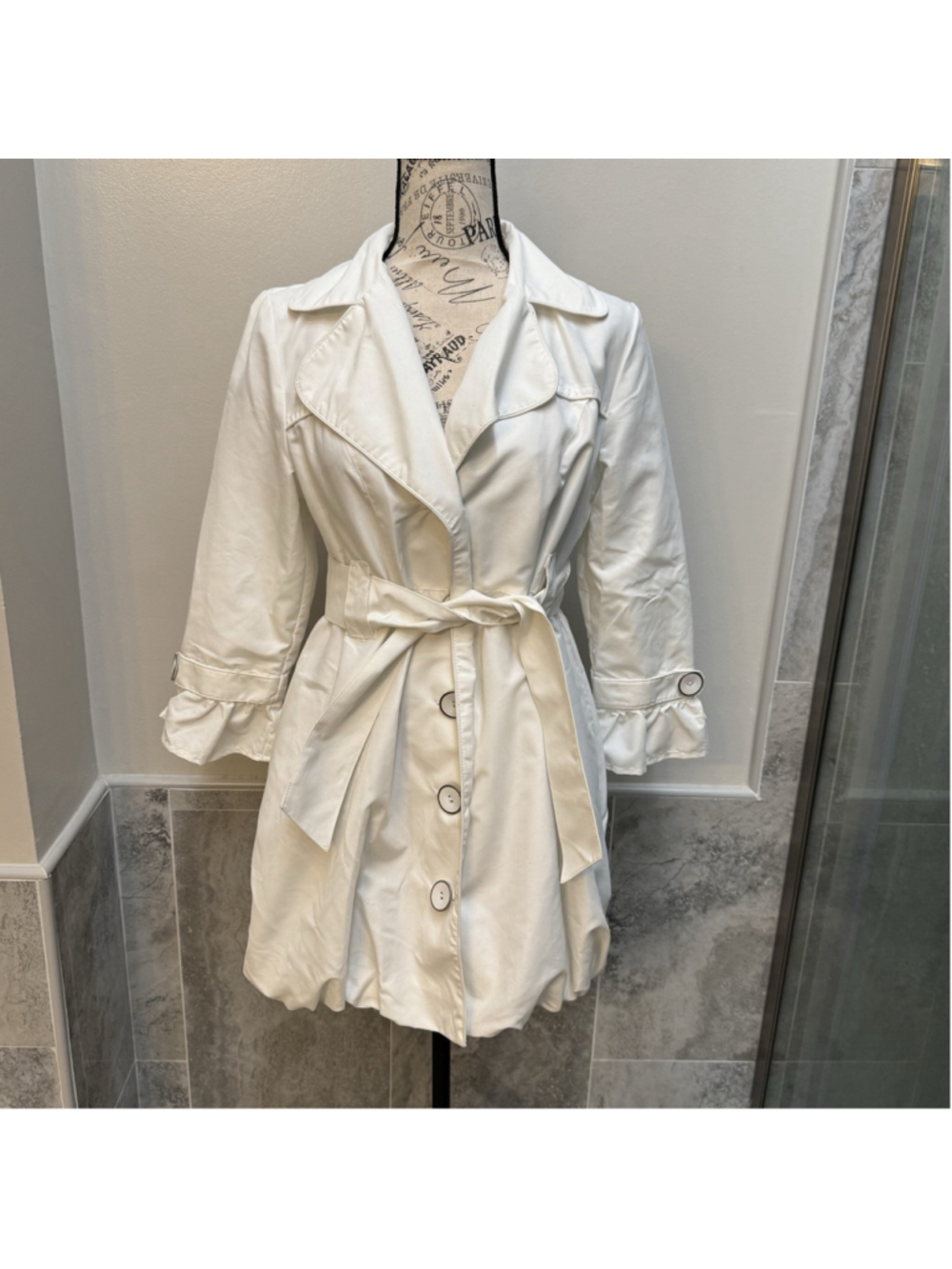 Beverly Hills Polo Club Trench Coat Women's Medium Vintage 2000s Y2K